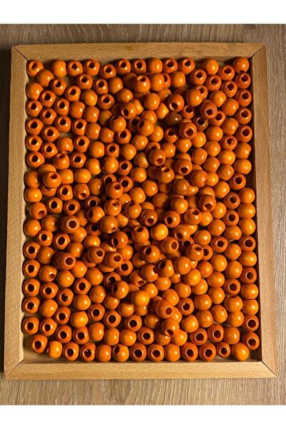 312 KONSEPT 100 قطعة 14 ملم خرز خشبي برتقالي