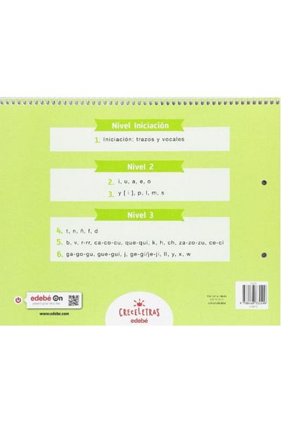 GNR Kitap Creceletras Lectoescríptura 6 Cuadrícula - Spanish