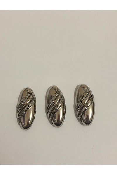 aensia Silver Silver Mussel Model Button 54 Size Metalized Plastic Button Cardigan Jacket Trench Coat Button-3 Pack