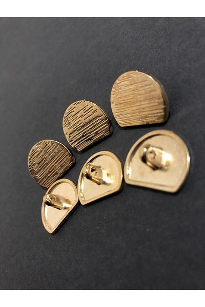 aensia Gold Semicircle Striped Button 28 Size Metal Button Coat Trench Jacket Button - Pack of 6 Buttons