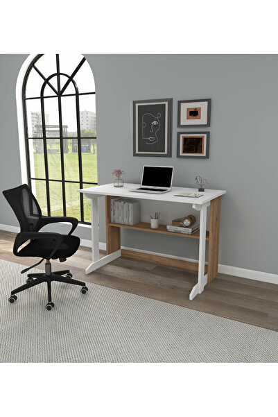 İboda Home Collection OptiWork Raflı Geniş Çalışma Masası 100x56 cm