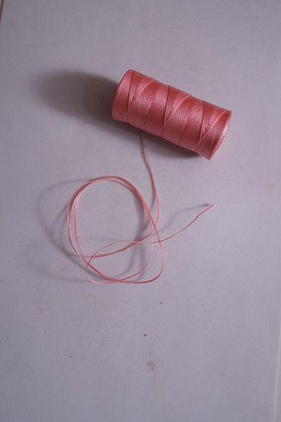 Eskişehir hobi sanat Σετ κολιέ και βραχιόλι με κερωμένο σχοινί 100 μέτρα 0,7 mm σολομό χρώματος