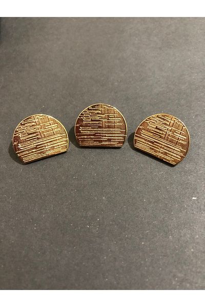 aensia Gold Semicircle Striped Button 28 Size Metal Button Coat Trench Jacket Button - Pack of 6 Buttons