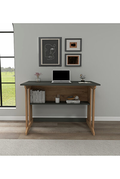 İboda Home Collection OptiWork Raflı Geniş Çalışma Masası 100x56 cm