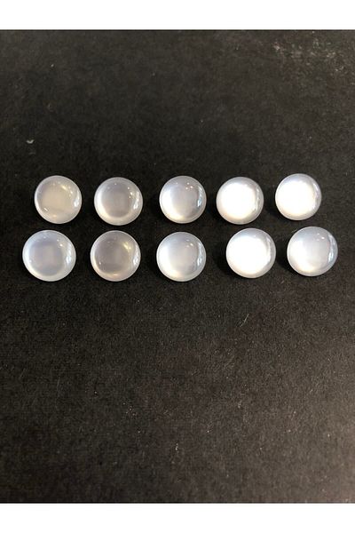 aensia Pearlescent White Ball Button 18 Size Button Bottom Footed Shirt Button - Pack of 10 Buttons