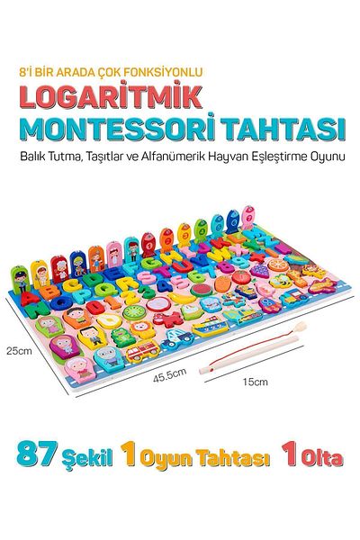 Circle Toys Montessori Board 8-in-1 Multifunctional Fishing and Matching Adventure