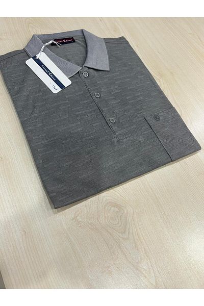 KEMAL EKİNCİ Men's Polo Collar Pocket Patterned T-Shirt