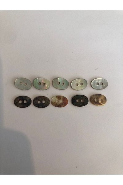 aensia Real Original Oval Pearl Button Small 18 Size Button Pearl Button - Pack of 10 Buttons