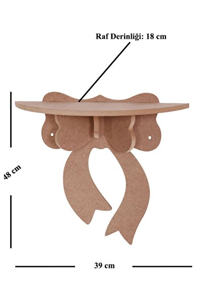 st koleksiyon hobi antika Ahşap Boyanabilir MDF Dekoratif Fiyonk Duvar Rafı -...