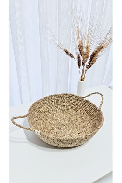 PNRSTİL سلة خياطة طبيعية مصنوعة يدويًا من حبل الجوت مقاس 24 سم - منظم بوهيمي ...
