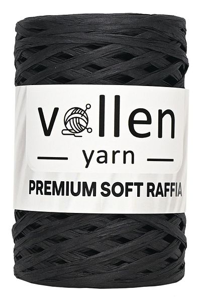 vollen yarn Μαλακό σχοινί από χαρτί Raffia, Φυσικό σχοινί Raffia, Σχοινί καθρέφτη, Σχοινί τσάντας, Σχοινί Supla, Καπέλο και Σχοινί Όργανο, Μαύρο