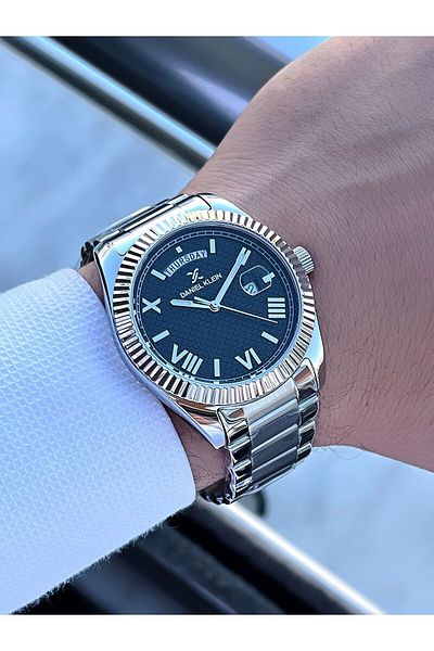 Daniel Klein Steel Cord Calendar&Day of the Week Displaying 3 Atm Men's Wrist Watch EDK.1.10623-2