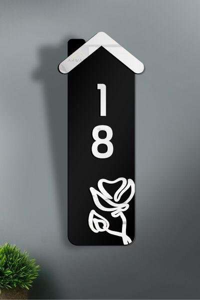 AHWART Ușă decorativă din lemn și plexiglas cu motiv floral - Nr.:18