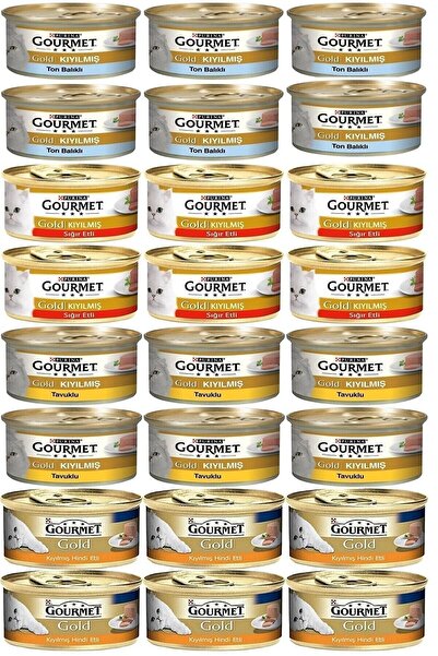 Gourmet Gourmet Gold Karışık Kıyılmış Konserve Yetişkin Kedi Yaş Maması 24 X ...