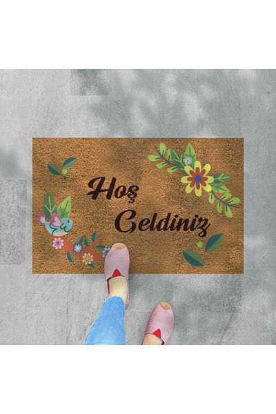 M&H Quality Welcome Written Themed - Decorative Door Mat with Cat, Outdoor and Indoor