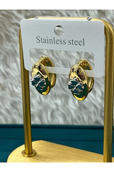 AntBls أقراط من الفولاذ الذهبي