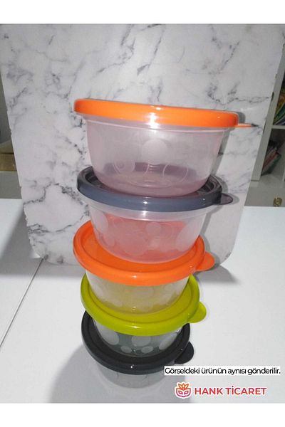 HANK TİCARET Multi-Purpose 5-Piece Storage Container - for Breakfast, Nuts, Picnic, Tea and Food (5X250 ML)