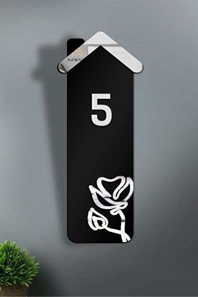 AHWART Ușă decorativă din lemn și plexiglas cu motiv floral - Nr.:5