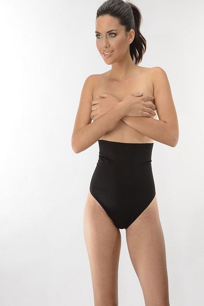 FİT1BEDEN Chiloți negri, fără sudură, tricotați cu corset