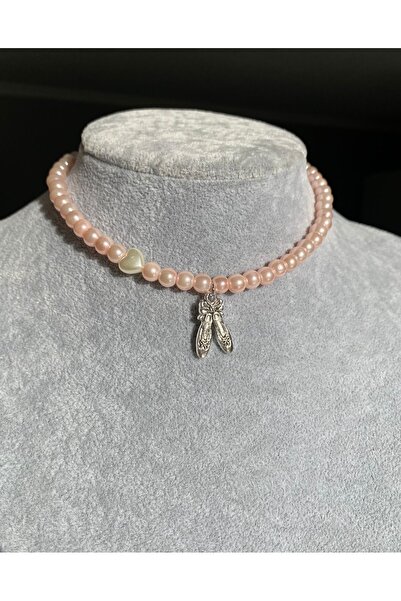 Pinky Lady Balletcore aesthetic balerin pembe inci kolye cam inci