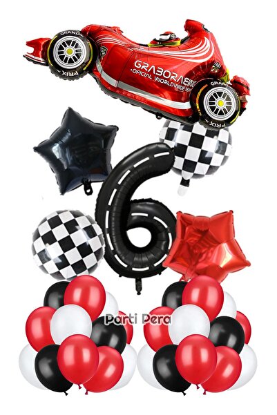 parti pera Araba Yarış Temalı Balon Seti Formula Araba Folyo Balon Seti