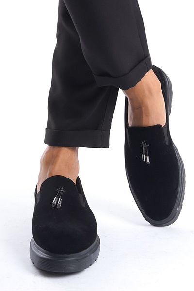 maximoda Pantofi clasici pentru bărbați din piele lăcuită și piele de căprioară cu talpă înaltă