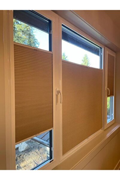 PLISED HOME %100 KARARTMA KREM HONEYCOMB CAM BALKON PLİSE PERDE (isteğe bağlı...