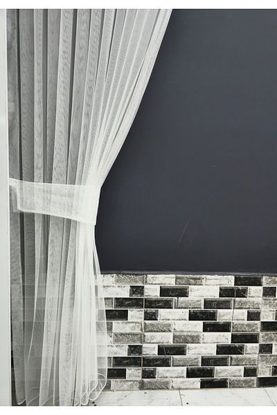 Art Perde Greek Model - Left Wing, Tulle Background Curtain, Leaded Laced
