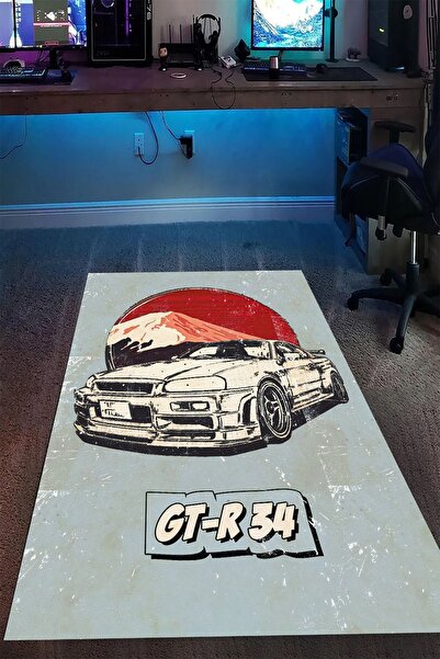 Alpacarpet Kaymaz Taban Makinede Yıkanabilir JDM Initial D Anime Araba Drift ...