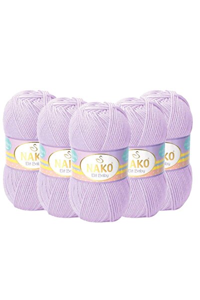 NAKO 5 τεμάχια Nako Elit Baby Anti Pilling Πλεκτό νήμα χειροποίητης πλέξης - 5090 Λιλά