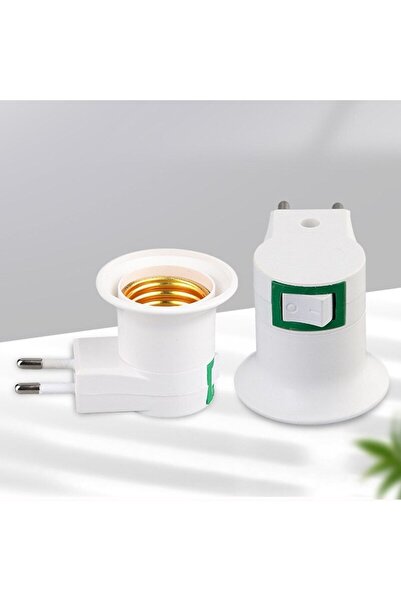 Derwell Yeni 2025 220 Volt Aç/kapa E27 Duylu Fiş Duylu Ampul Takılabilen Fiş Priz Anahtarlı Ampül Adaptörü