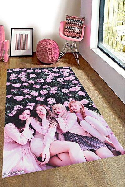 Alpacarpet Kaymaz Taban Makinede Yıkanabilir BlackPink Army Kpop Desenli Genç...