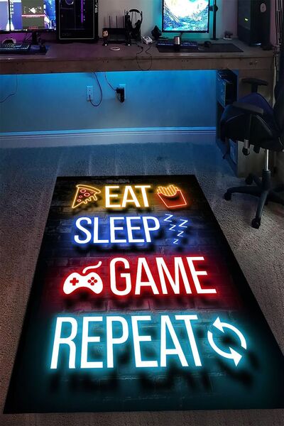 Alpacarpet Kaymaz Taban Makinede Yıkanabilir Gaming Oyuncu Playstation Xbox G...