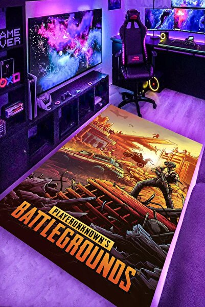 Alpacarpet Kaymaz Taban Makinede Yıkanabilir PUBG Bilgisayar Oyunu Gamer Oyun...