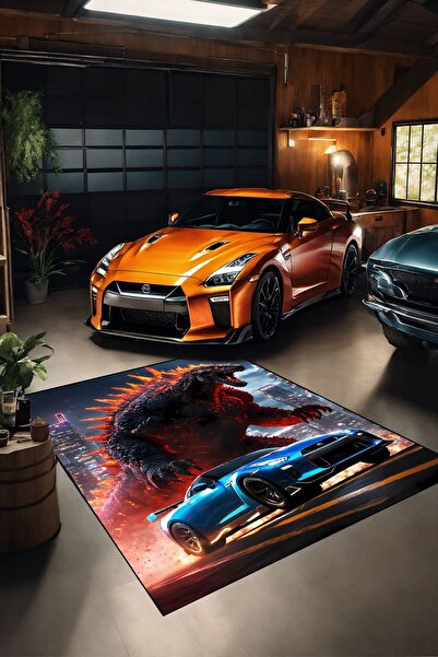 Alpacarpet Kaymaz Taban Makinede Yıkanabilir GTR Skyline Godzilla JDM Yarış A...