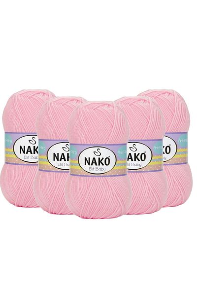 NAKO 5 Pieces of 23421 Pink Hand Organ with Anti Pilling Nako Sizes