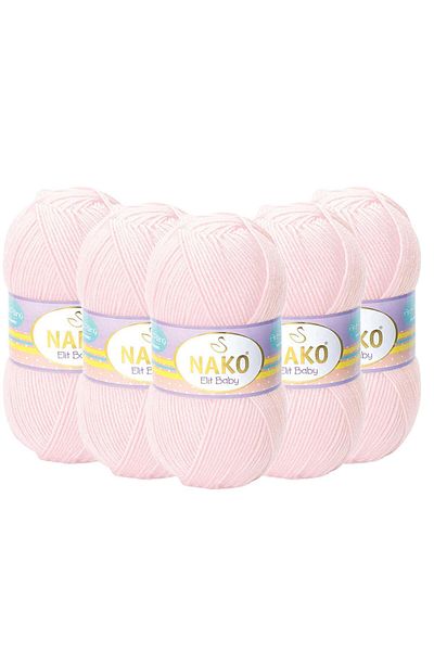 NAKO 5 Pieces Nako Elit Baby Anti Pilling Hand Knitting Yarn - 2892 Pink