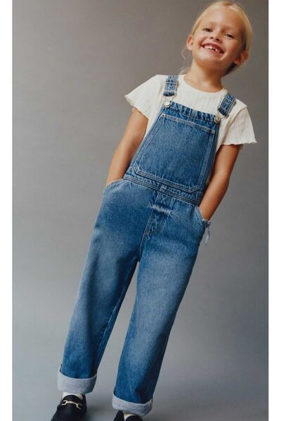 OliveYouMom Unisex Pocket Jumpsuit / Denim Children's Salopet New Season