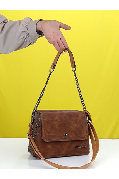 ESNASTORE Victoria Polo Yanları Pullu Kadın Çanta