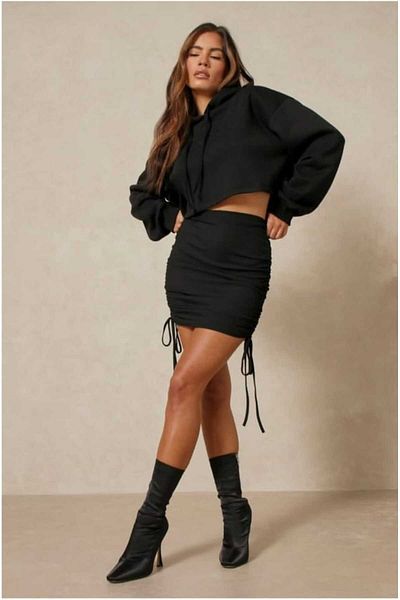 COSMICLINE Women's Height Adjustable Bodycon Lycra Mini Skirt