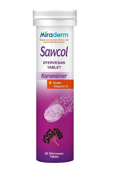 Miraderm Sawcol Karamürver Effervescent Tablet 20 Pieces