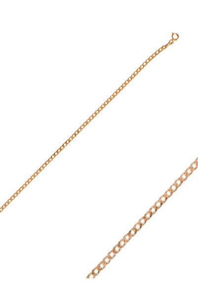 Ricco Jewellery 14 K Altın Kaplama 925 Ayar Gümüş Gurmet Zincir Halhal