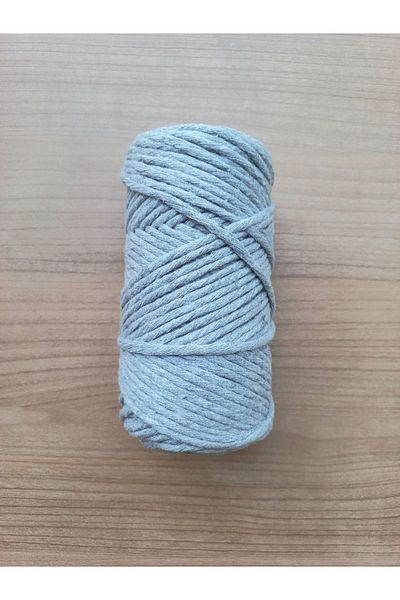 C&A&B KUZEY AVİZE 3 mm LIGHT GRAY COLOR SCARANABLE 250 GR MACRAME ROPE HOBBY MATERIAL