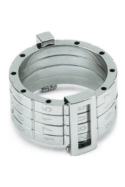 Ricco Jewellery 316L Stainless Black Steel Wedding Ring - Date