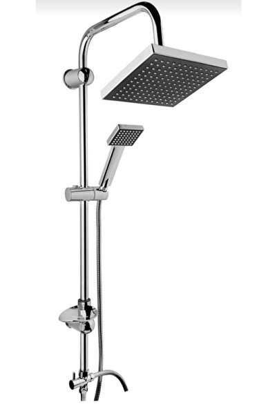 Genel Markalar Lux Siyah Kare Tepe Duş Seti - Siyah Robot Duş Seti