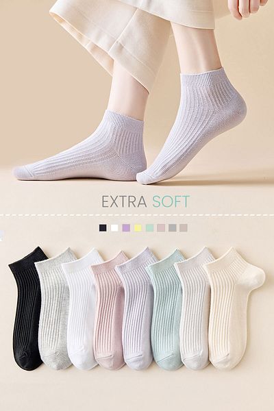 Color Socks 5 пакета изключително меки пастелни рипсени дамски чорапи