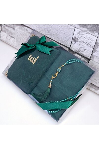 hira tasarım Σετ δώρου με βελούδινο κασκόλ Yasin Flamed και νυφικό πακέτο - Pearl Prayer Beads Mevlid
