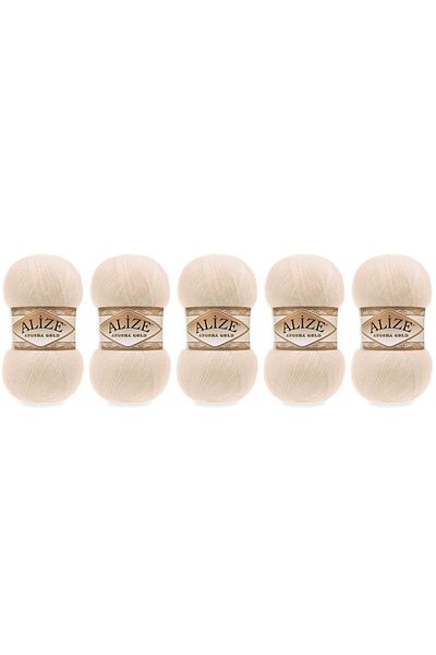 Alize Angora Gold Νήματα Πλεξίματος Χεριών 100 gr 5 Τεμάχια Χρώμα 67 Μπισκότα