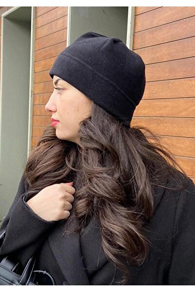 Cosy Club Shop Kadın Siyah Kışlık Soğuk Geçirmez Iç Dış Polar Bere