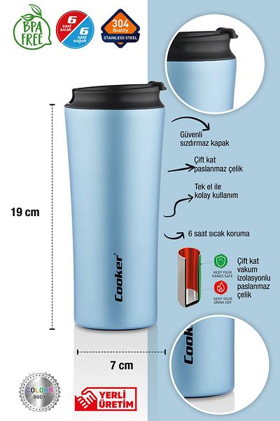 Wonder Acapulco Leak Proof No Smell 400 ml Stainless Steel Thermos Flask School Water Bottle Picnic Tea Coffee